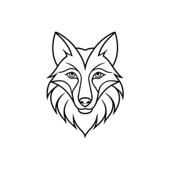 Wolf head line art, wolf clipart, animal wolf