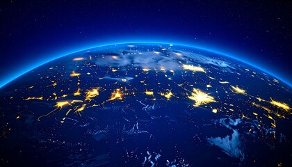 Obraz premium Earth at night, city lights (2)