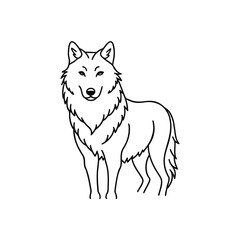 Wolf line art, wolf clipart, wolf