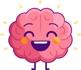 brain icon with a big smile and joy marks