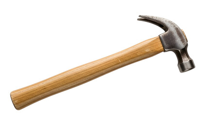 Isolated claw hammer tool for construction carpentry woodworking and diy projects on white background on transparent background