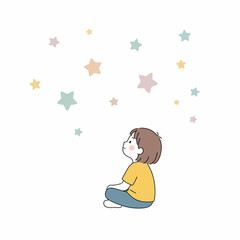 little girl with a star