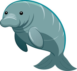 vector illustration of Dugong