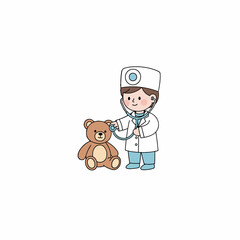 doctor with teddy bear