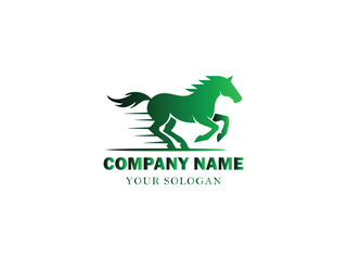 Fototapeta premium Dynamic Silhouette of a Galloping Horse, Ideal for a Modern Company Logo