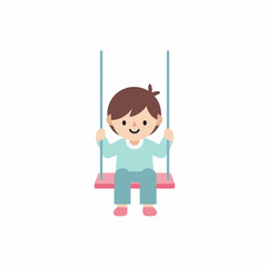 boy playing on swing
