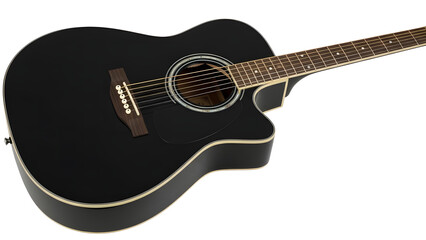 Black acoustic electric guitar for sale professional musical instrument guitar music shop guitar players on transparent background