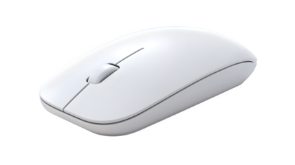 White computer mouse, isolated on transparent background