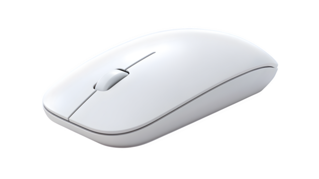 White computer mouse, isolated on transparent background