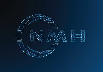 NMH low poly letter logo vector design. NMH lower poly logo design. Low poly logo.