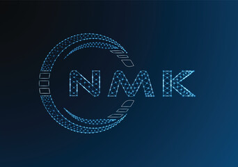 NMK low poly letter logo vector design. NMK lower poly logo design. Low poly logo.