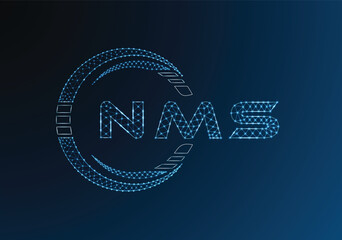 NMS low poly letter logo vector design. NMS lower poly logo design. Low poly logo.
