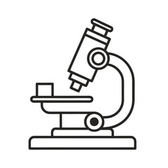 Microscope vector outline icon. Laboratory microscope outline vector illustration.