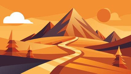 minimal style design of an abstract landscape