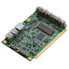 A Realistic Image of a Network Interface Card (NIC) on white and transparent background
