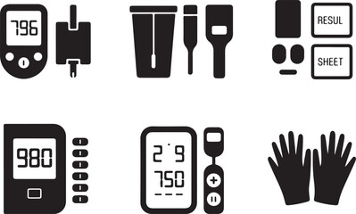 Fototapeta premium Medical Equipment and Testing Icons Collection