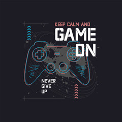  gamepad illustration with slogan next level, for t-shirt prints and other uses. © jenny