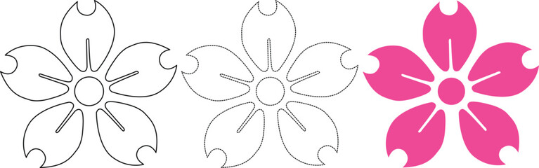 vector illustration of an abstract flower, vector illustration of a sakura flower