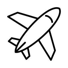 Classic Airplane Icon. Symbol of Air Travel Aviation and Rapid Transportation. Global Journey and Flight Concept. Minimalist Line Art Vector Illustration.
