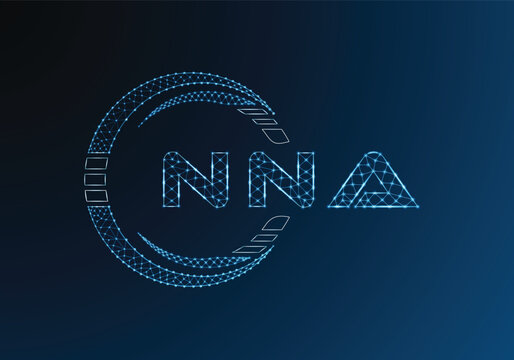 NNA low poly letter logo vector design. NNA lower poly logo design. Low poly logo.