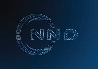 NND low poly letter logo vector design. NND lower poly logo design. Low poly logo.