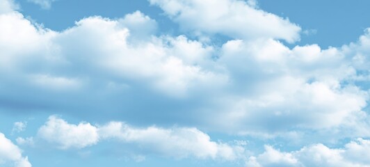 Naklejka premium The serene clouds drifting across a bright blue sky