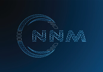 NNM low poly letter logo vector design. NNM lower poly logo design. Low poly logo.