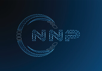 NNP low poly letter logo vector design. NNP lower poly logo design. Low poly logo.