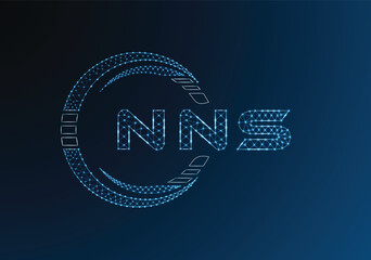 NNS low poly letter logo vector design. NNS lower poly logo design. Low poly logo.