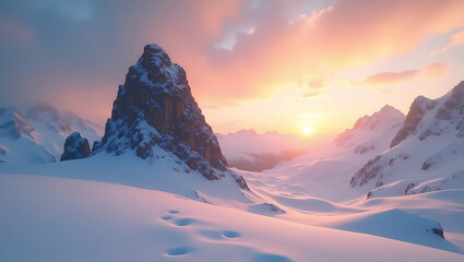 sunrise in the mountains