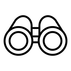 Classic Binoculars Icon. Essential Tool for Outdoor Exploration Wildlife Observation and Distant Viewing. Optical Equipment Symbol. Line Art Vector Illustration.