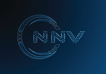 NNV low poly letter logo vector design. NNV lower poly logo design. Low poly logo.