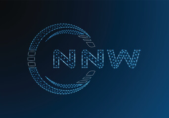 NNW low poly letter logo vector design. NNW lower poly logo design. Low poly logo.