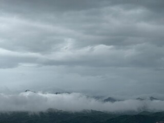 Dark sky with stormy clouds. Dramatic sky rain,Dark clouds before a thunder-storm.