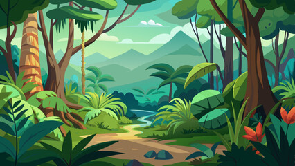 tropical rainforest safari jungle background