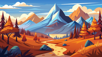 vector illustration of a beautiful landscape with background