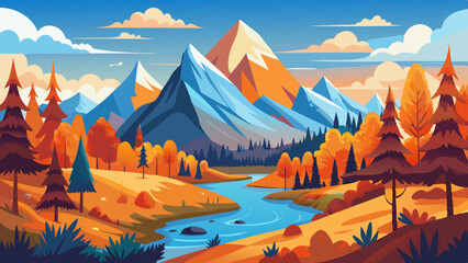 vector illustration of a beautiful landscape with background