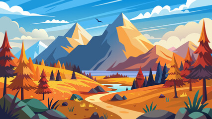 vector illustration of a beautiful landscape with background