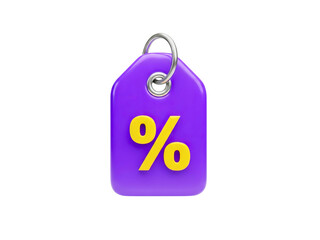 Limited time offer with a vibrant purple tag and bold yellow percentage sign for maximum savings