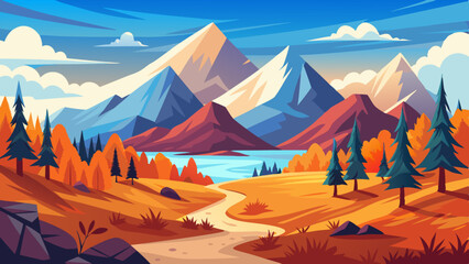 vector illustration of a beautiful landscape with background