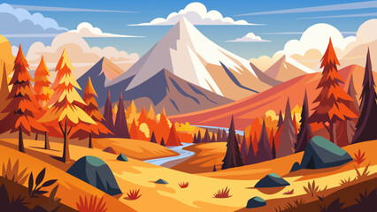 vector illustration of a beautiful landscape with background