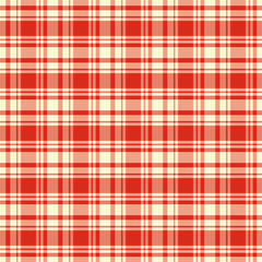 Plaid pattern with twill weave in red.Christmas winter tartan check seamless pattern.Vector illustration geometric background for fabric and pints.