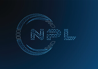NPL low poly letter logo vector design. NPL lower poly logo design. Low poly logo.