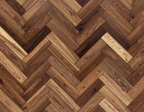 Detailed herringbone pattern hardwood floor showcasing warm browns and natural grain