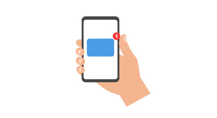 Smartphone notification concept with email alert in modern flat design