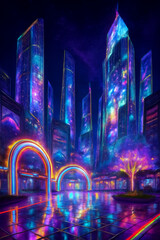 night view of the city