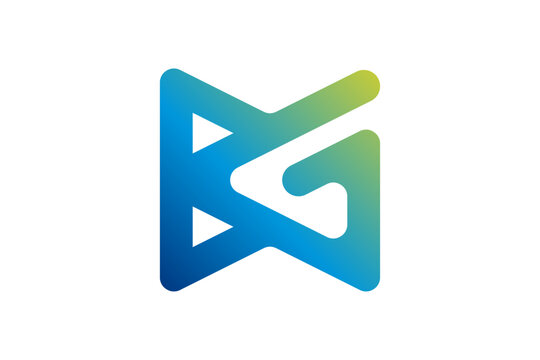 BG Futuristic Monogram Letter Logo