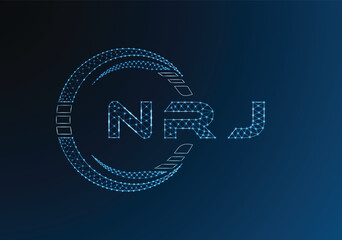 NRJ low poly letter logo vector design. NRJ lower poly logo design. Low poly logo.