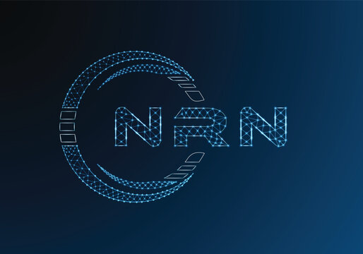 NRN low poly letter logo vector design. NRN lower poly logo design. Low poly logo.