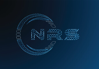 NRS low poly letter logo vector design. NRS lower poly logo design. Low poly logo.
